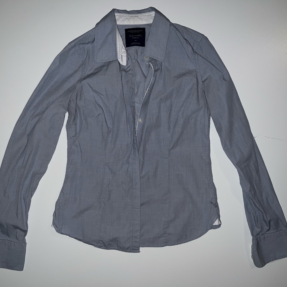 American Eagle light gray size 10 button down shirt